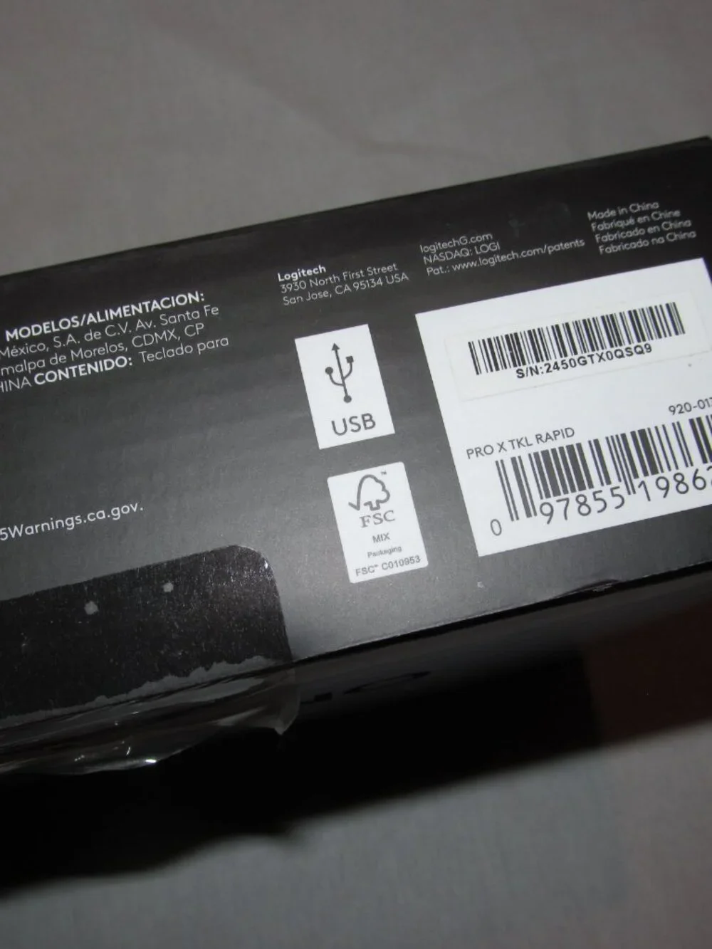 Logitech PRO X TKL RAPID Gaming Keyboard NEW SEALED Black Wired LED Illuminated